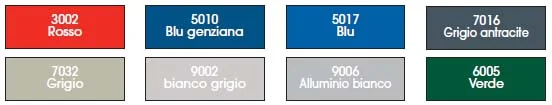 Campionario colori RAL per portoni sezionali