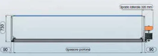 Portone industriale installato